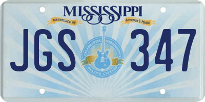 MS license plate JGS347