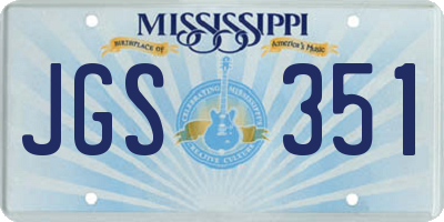 MS license plate JGS351