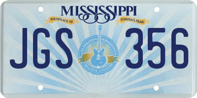 MS license plate JGS356