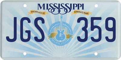 MS license plate JGS359