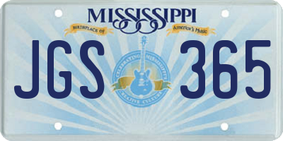 MS license plate JGS365