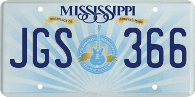 MS license plate JGS366