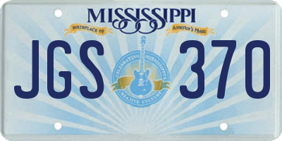 MS license plate JGS370