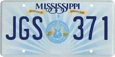 MS license plate JGS371