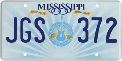 MS license plate JGS372