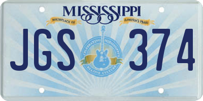 MS license plate JGS374