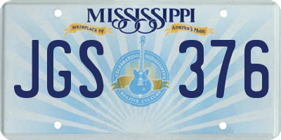 MS license plate JGS376