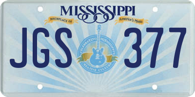 MS license plate JGS377