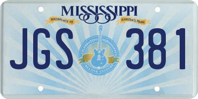 MS license plate JGS381
