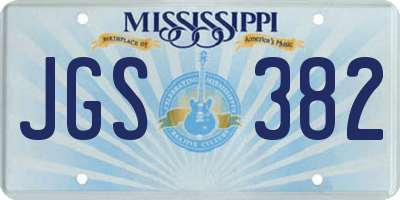 MS license plate JGS382