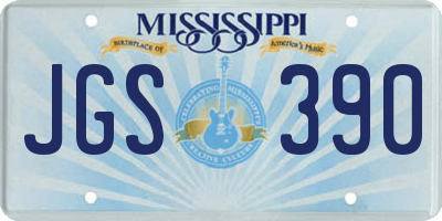 MS license plate JGS390