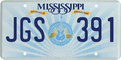MS license plate JGS391