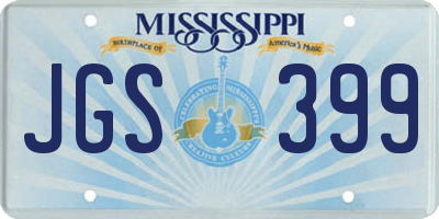 MS license plate JGS399