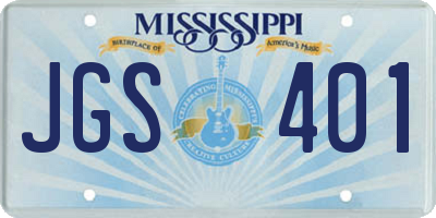 MS license plate JGS401