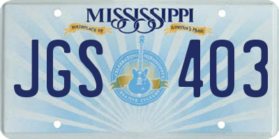 MS license plate JGS403
