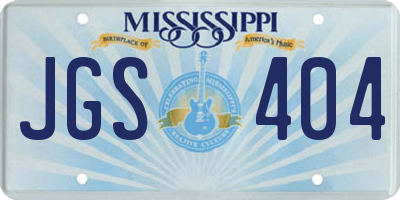 MS license plate JGS404