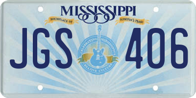 MS license plate JGS406