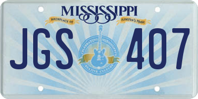 MS license plate JGS407