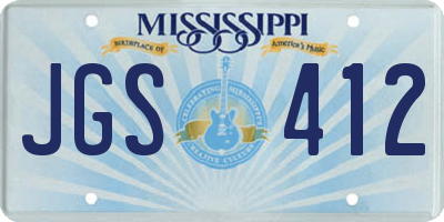MS license plate JGS412