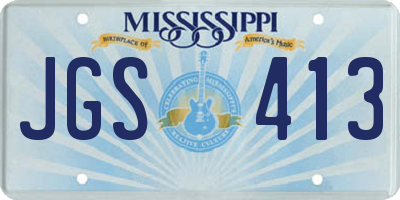 MS license plate JGS413
