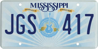 MS license plate JGS417