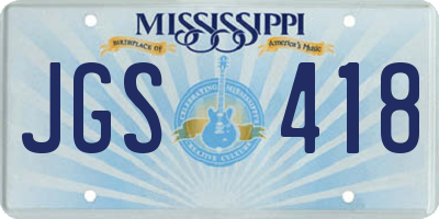 MS license plate JGS418