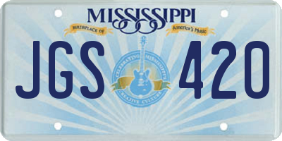 MS license plate JGS420