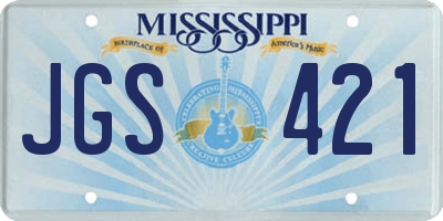 MS license plate JGS421