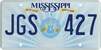 MS license plate JGS427