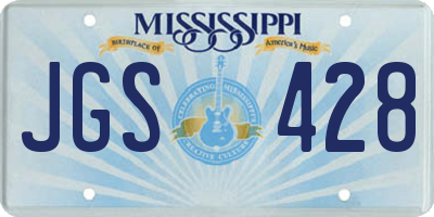 MS license plate JGS428