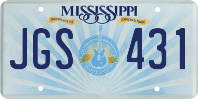 MS license plate JGS431