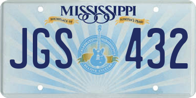 MS license plate JGS432