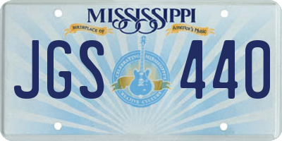 MS license plate JGS440