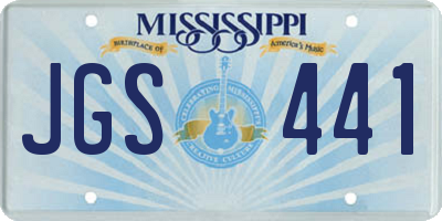 MS license plate JGS441