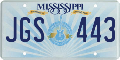 MS license plate JGS443