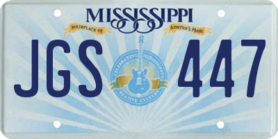 MS license plate JGS447
