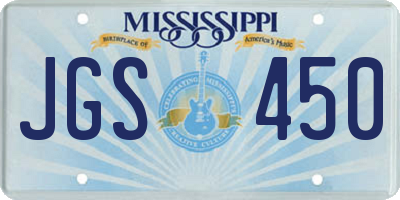 MS license plate JGS450