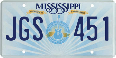 MS license plate JGS451