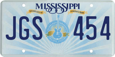 MS license plate JGS454