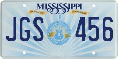 MS license plate JGS456