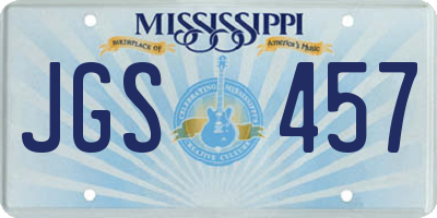 MS license plate JGS457