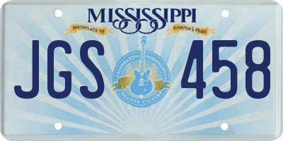 MS license plate JGS458