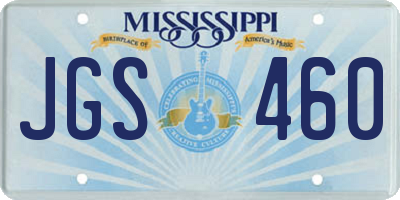 MS license plate JGS460