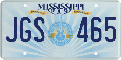 MS license plate JGS465