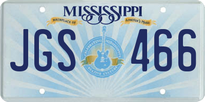 MS license plate JGS466