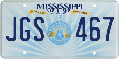 MS license plate JGS467