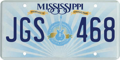 MS license plate JGS468