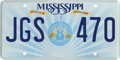 MS license plate JGS470