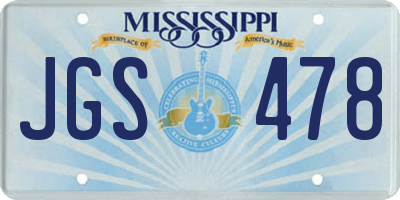 MS license plate JGS478