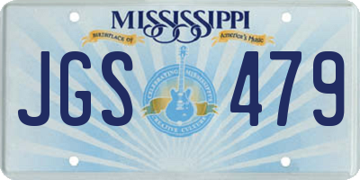 MS license plate JGS479